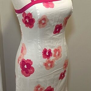 Ann Taylor Floral Pink and White Dress